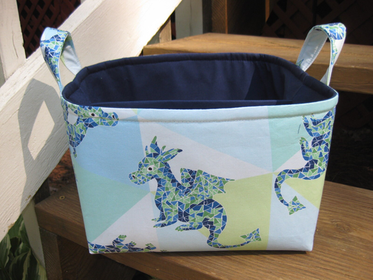 Large Diaper Caddy/Organizer Bin Baby Room Storage Container -Navy Green Dragon - Personalization Available