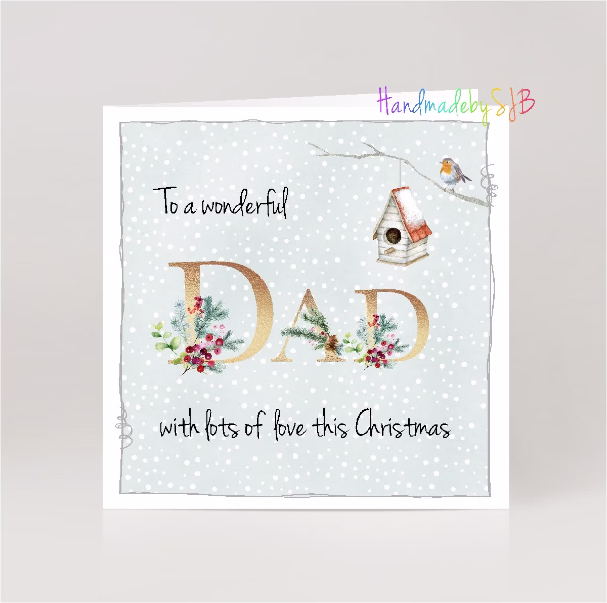 Dad Christmas Card, "To A Wonderful' Greeting 6" X 6