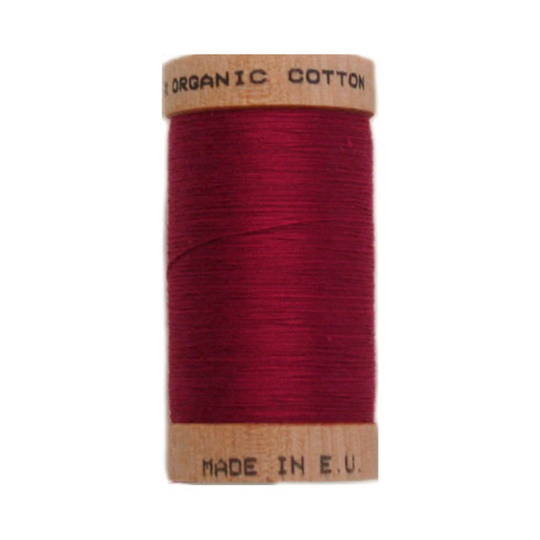 Scanfil Organic Thread 100 Metre Spool - Burgundy 4806 100% Cotton