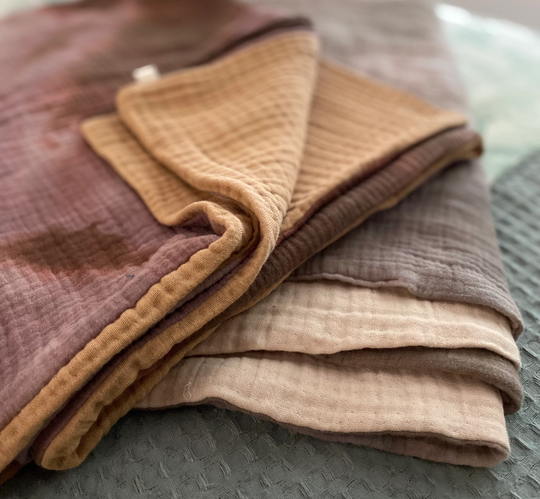 Organic Cotton Tie Dye Gauze Baby Toddler Blanket | Kids 6 Layer Muslin Throw Quilt Double Sided Boho Neutral