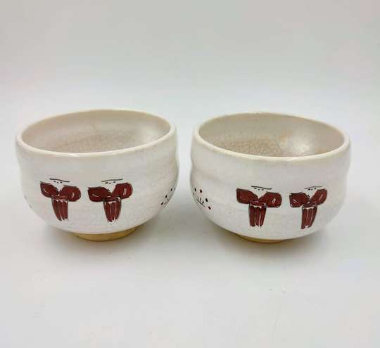 Pair Of Akahada Yaki Yunomi Cups