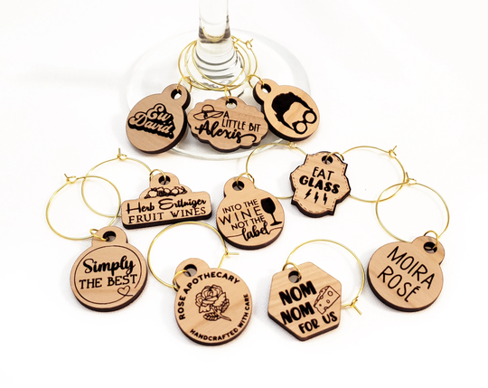 Schitt's Creek Wine Glass Charms | Set Of 10