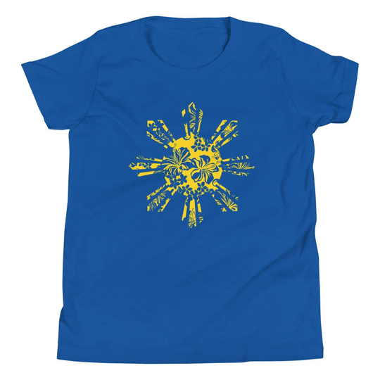 Philippines Sun Hibiscus Youth T-Shirt | Unisex Fit Anak Shirt, Filipino Sun, Filipina T-Shirt, Polynesian Root, Pinay Pride
