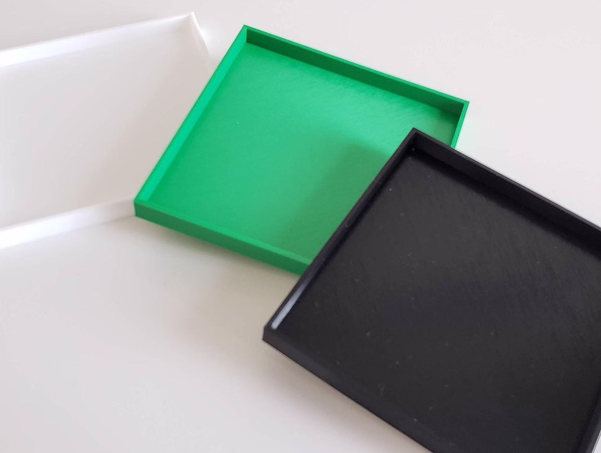 Square Low Edge Drainage Tray For A Planter | Drip Organizer Saucer | Custom Sizes & Colors