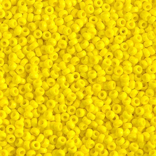 Miyuki Seed Beads 11/0 Opaque Yellow 11-404 24G Tube Of Beads, Glass Size 11