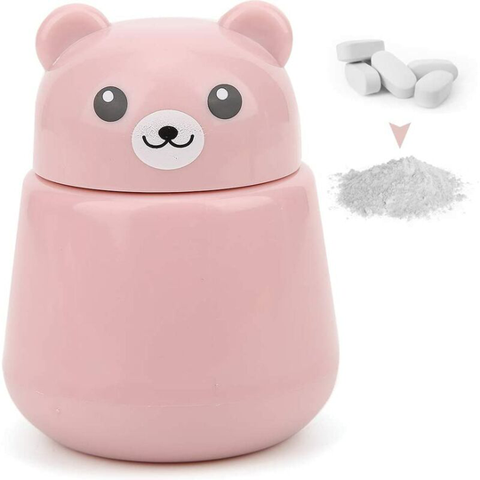 Pill Crusher, Portable Cute Animal Pill Crusher, Baby Medicine Tablet Crusher Grinding Device(Pink)