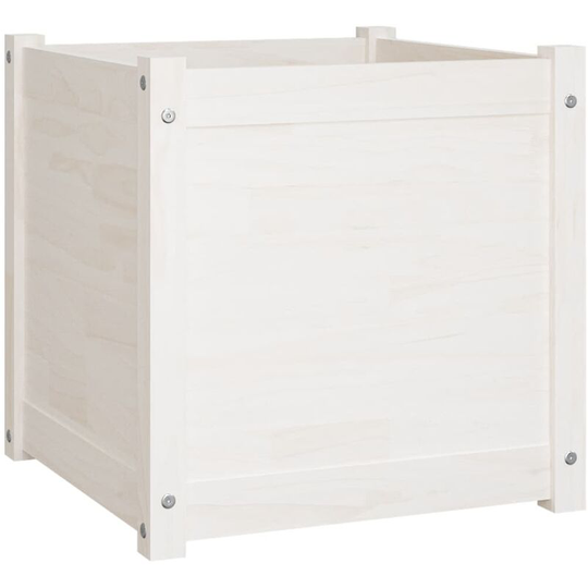 Garden Planter White 50x50x50 cm Solid Pinewood Vidaxl White