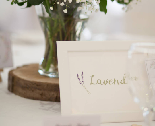 Herb Garden Wedding Table Names