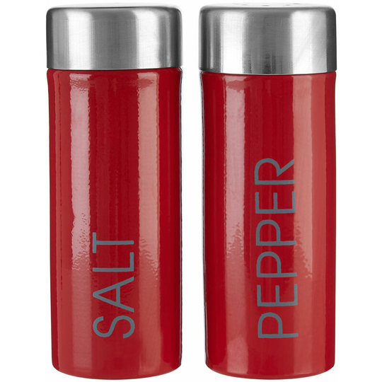 Premier Housewares Red Enamel Salt and Pepper Set