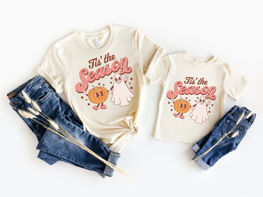 Tis The Season Matching Halloween Shirt, Graphic Tee, Toddler Kid Shirt, Womens Halloween, Mommy Me Family Baby Halloween