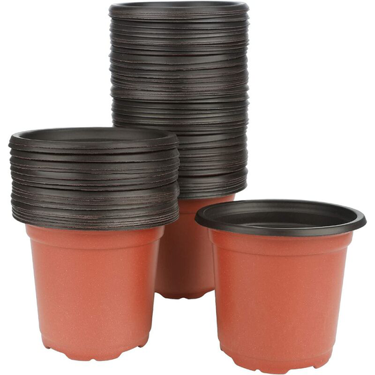 100Pcs Plastic Plant/Flower Pots 11cm Seed Seedling Pots for Gardener - Rhafayre