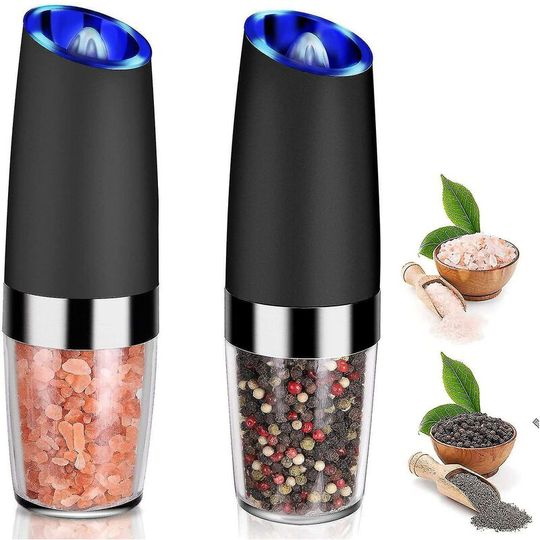 Pcs Gravity Electric Salt And Pepper Grinder Set, Battery Salt Pepper Mill,