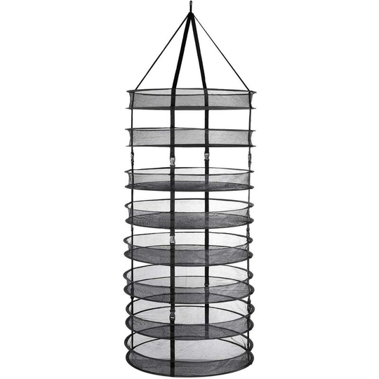 8 Layers Drying Net Foldable Mesh Large Hanging Drying Net for Hanging Water Grow Tent Drying Net for Herb Bud Plants (Black) - Langray