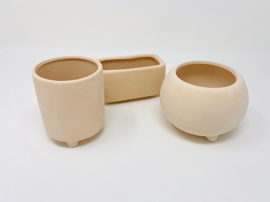 Handmade Stoneware Ceramic Planter Ready To Paint, Handmade Pottery, Succulent Planter, With Drainage Hole