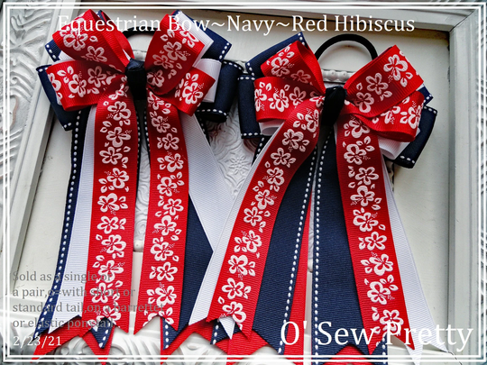 Equestrian Hair Bows, Horse Show Navy Apparel, Short Stirrup Lead Line Gifts, Shad Belly