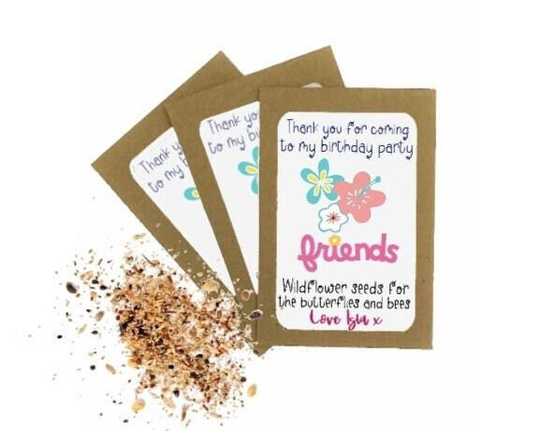 Personalised Birthday Seed Packets Envelopes With Seeds | Party Favour Friends Gift Bag Thank You Eco Friendly