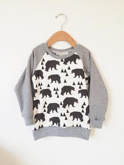 Baby Boy Clothes, Organic Bear Sweatshirt, Organic Toddler Clothing, Kids Baby Clothes