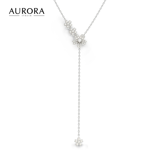 Auroses Four Seasons Collection - Spring Edition Necklace 925 Sterling Silver 18K White Gold Plated