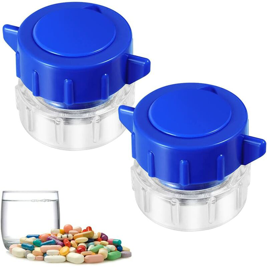Echoo - 2 Pack Pill Grinder,Tablet Grinder Medicine Splitter Powder Crusher and Storage Box
