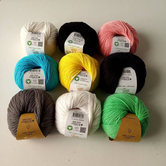 Gazzal Organic Baby Cotton Knitting Yarn| Amigurumi Toy Yarn 50Gr.| Soft Punch