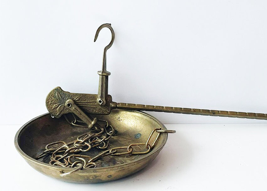 Antiques Pharmacy Scales Weighing in Grams Balance Medicines Vintage Collectible Brass Spring Balance Hanging Scale