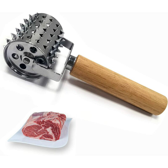 Einemgeld - Stainless Steel Meat Tenderizer, Rolling Seasoning Meat Tenderizer, Schnitzel Tenderizer Steaker, Kitchen Tenderizer, For Steak, Chicken,