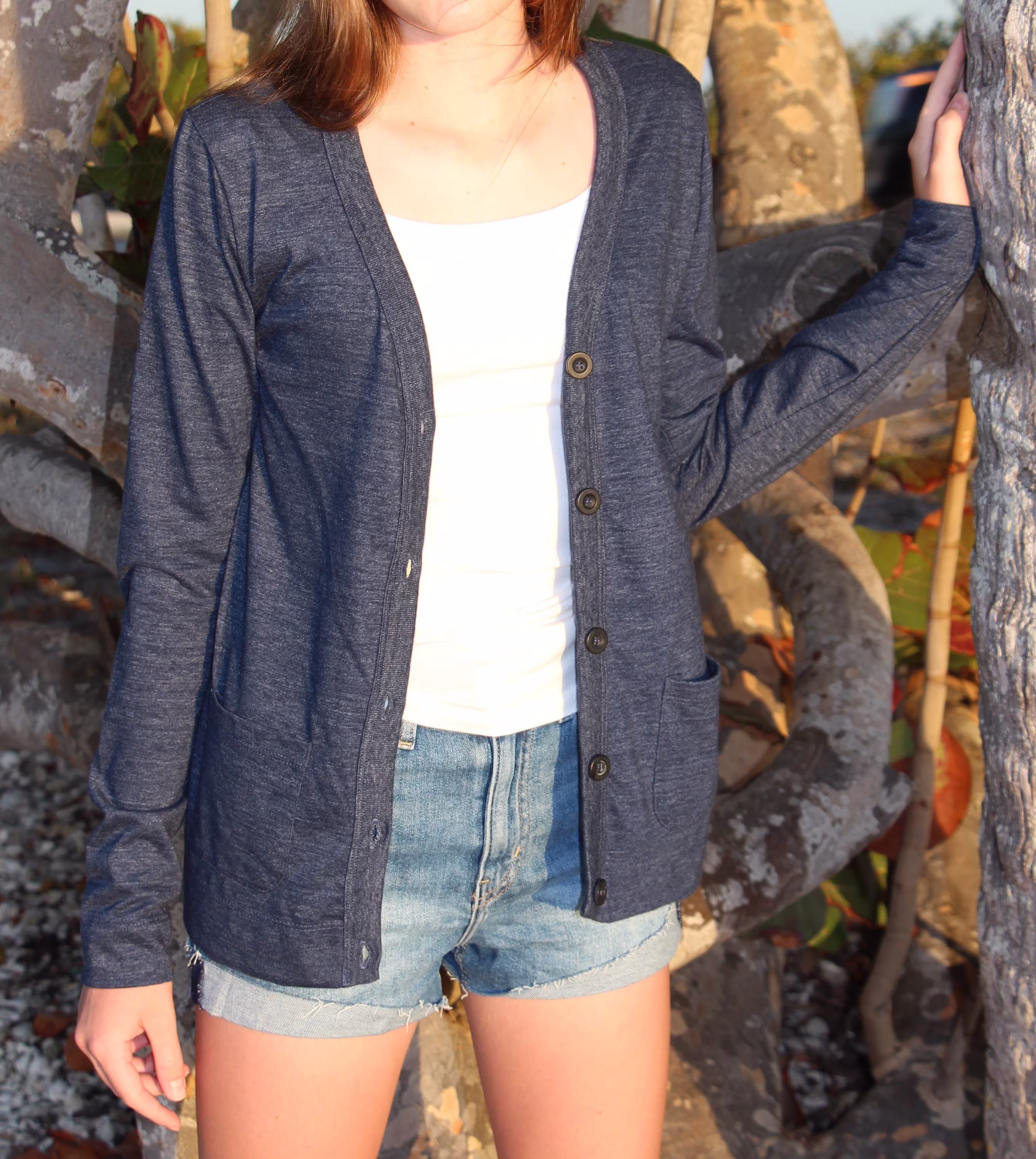 Women's Long Sleeve Pocket Cardigan, Lightweight Cardigan Made in Usa, American Clothing, Ultra Soft, Breathable, All-Season