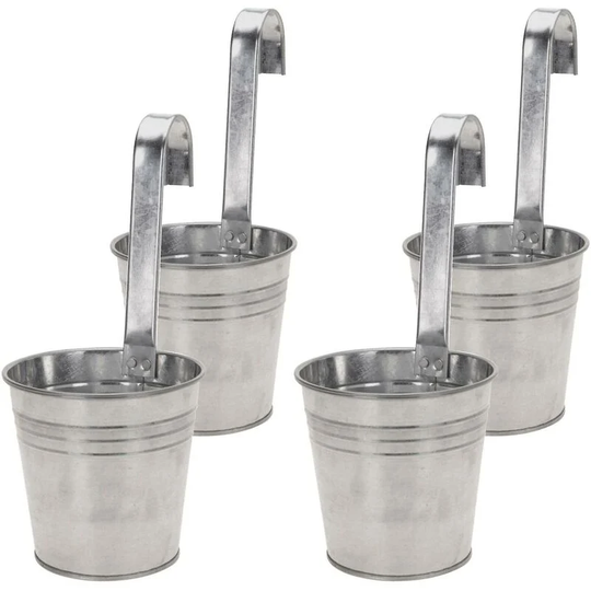 Thsinde - 4 Pcs Hanging Pots For Plants Balcony Hanging Pot Zinc Flower Pot