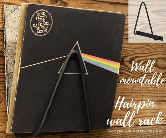 Hairpin Wall Mount Rack For Your Magazine, Modern Organizer Records & Documents, Metal Construction With Minimalistic Design