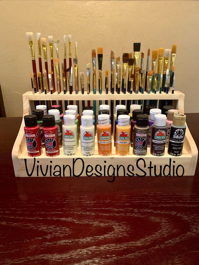Craft Painting Brushes Storage Organization Holder/ Unique Custom Tray For Supplies