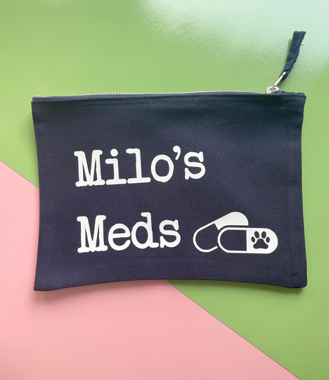 Dog Medicine Storage Case, Personalised Dog Meds Pouch, Mum Essentials, Pet Medication Bag