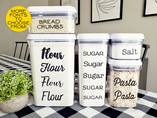 Pantry Labels, Canister Custom Kitchen Organization, Pantry Stickers, Organization