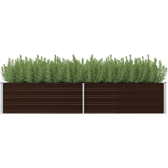 Topdeal - Garden Planter Brown 240x80x45 cm Galvanised Steel VDTD29835