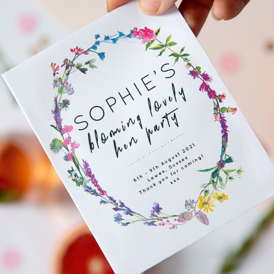 10 Wildflower Wreath Hen Party Seed Packets