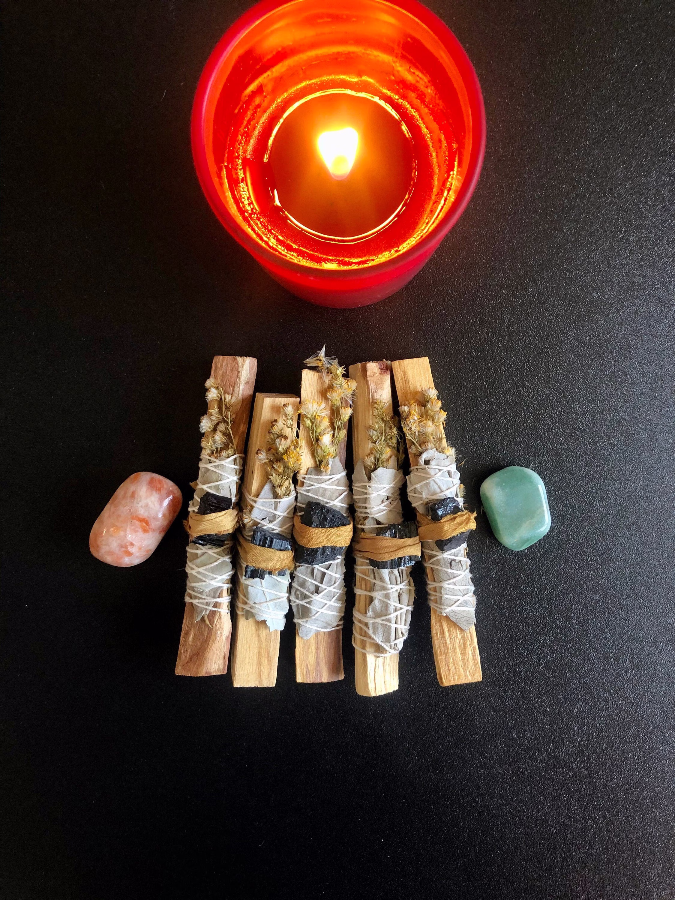 White Sage, Yarrow & Black Tourmaline Palo Santo Smudge Bundle