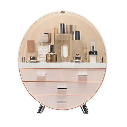 Large Capacity Makeup Organizer Cosmetics Display Case Elegant Desktop Storage Organizer Cabinet Rack for Lipsticks Skincare Makeup Brush Perfume