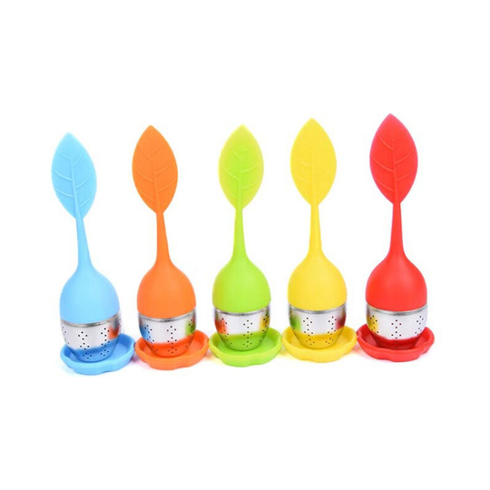 Infuser/tea infuser/diffuser filter/tea strainer in the shape of a tea leaf, infuser made of BPA-free food grade silicone, (Set of 5 infusers)