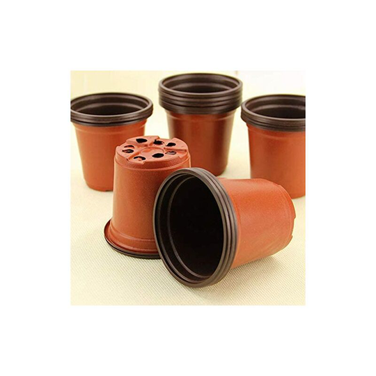 5Pcs Flower Pots Unbreakable Mini Plastic Flower Pots Nursery Garden Pots Tools Soft Plastic Two Color Flower Pot Garden Supplies
