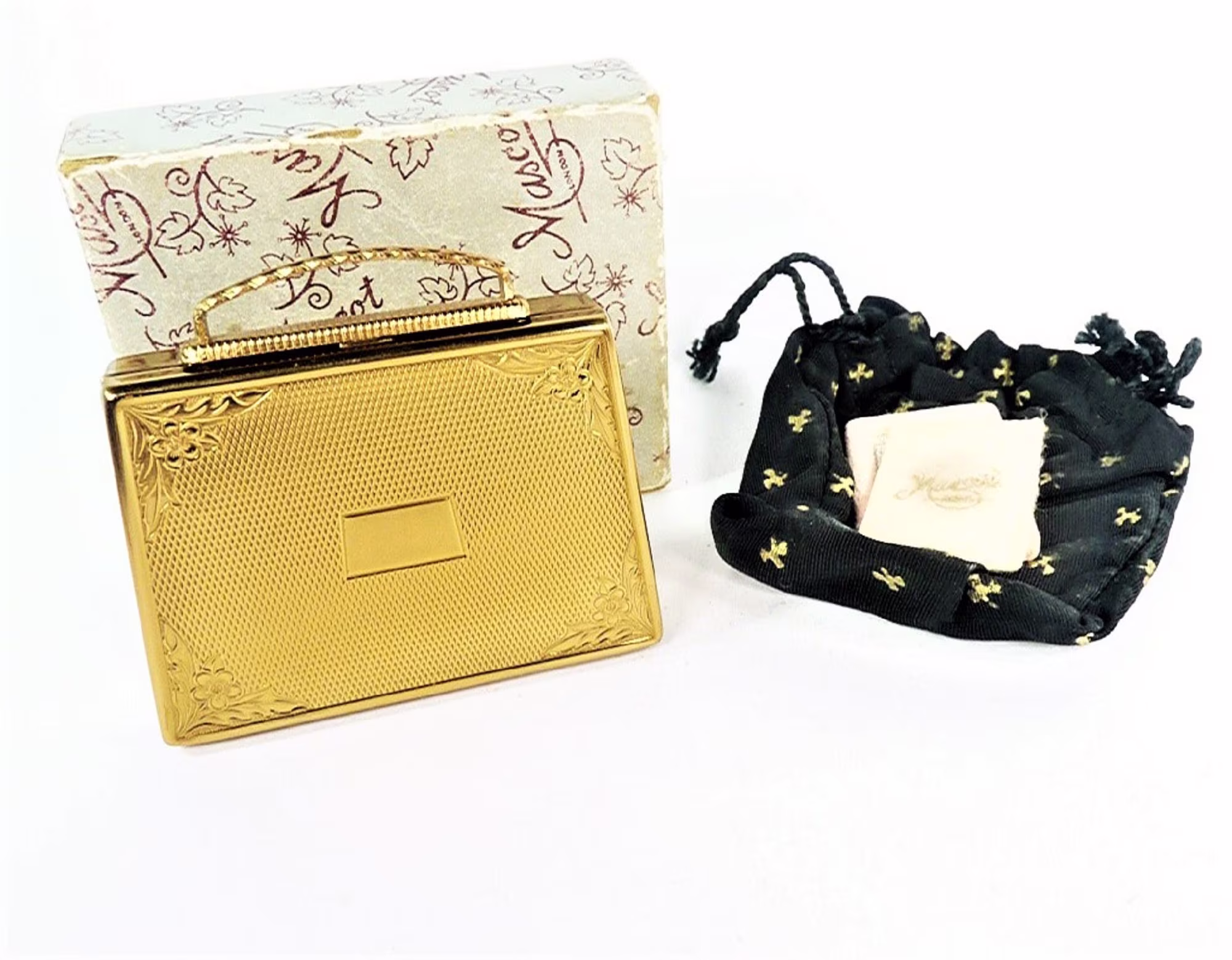 Boxed Vintage Mascot Musical Powder Compact Something Old Gift