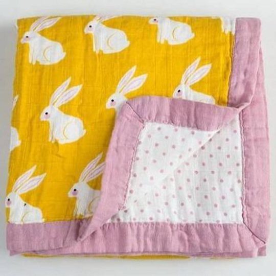 Four Layer Organic Cotton Rabbit Blanket
