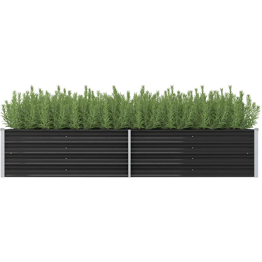 Garden Planter Anthracite 240x80x45 cm Galvanised Steel