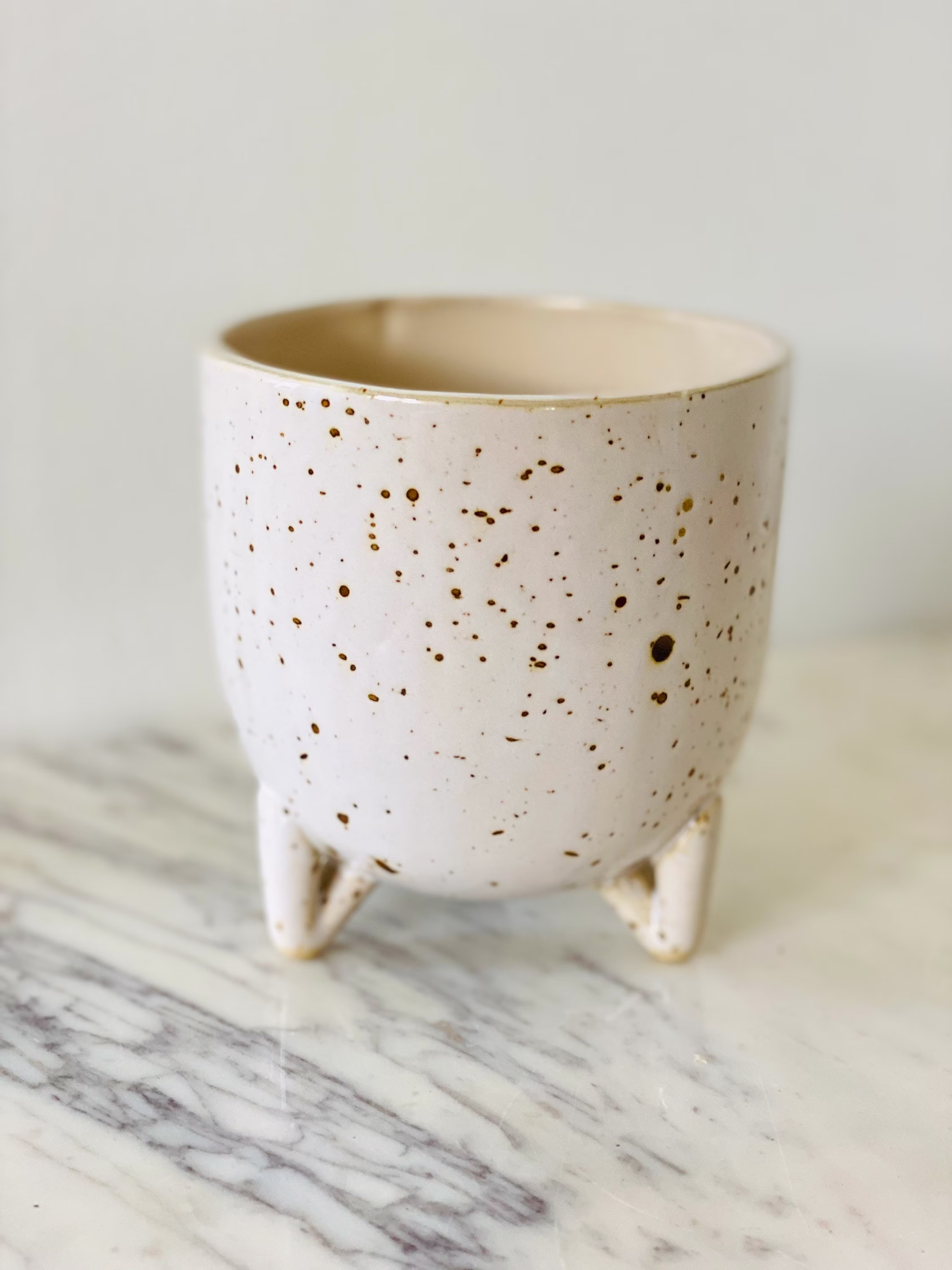 Nora Pot - Footed Speckled Planter in Multiple Sizes