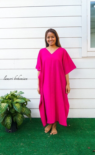 Organic Woven Cotton Warm Winter Kaftan Dress, Oversize Poncho