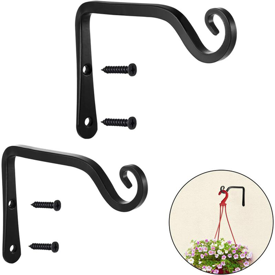 Briday - Wall Hook Hanging Plant Bracket, 6-Inch Hanging Plant Hook,Decorative Straight Plant Hanger for Bird Feeders, Planters, Lanterns, Wind