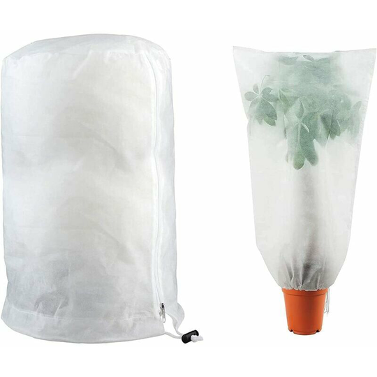 Plant Cover, Winterizing Covers Garden Plant Fruit Protection Bag - Protect Your Plants from the Cold Adjustable with Drawstring Zipper, 1.2 x 1.8M