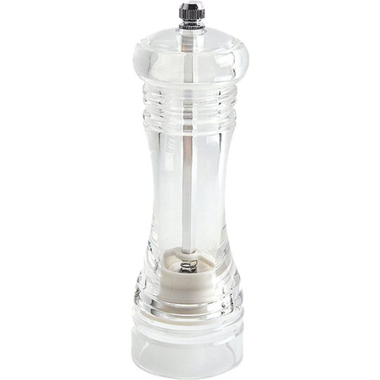 Fvbjd - Clear Acrylic Salt and Pepper Grinder Refillable Sea Salt Pepper Grinder Kitchen Pepper Shaker 6 inches