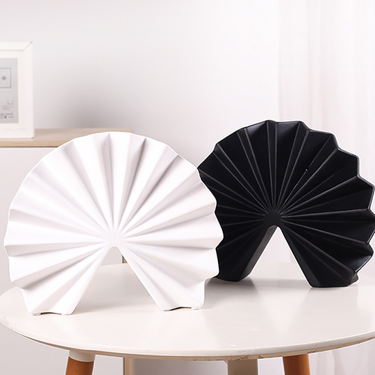 Ceramic Fan Decoration, Home Office Shelf Decor Ornaments