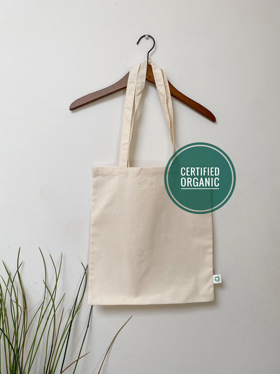 Organic Cotton Tote Bag - Ecological Strong Plain Shopping Bag, Rustic Wedding Gift Idea, 37Xm X 41cm, 140Gms