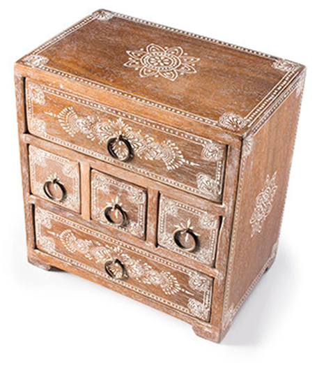 Painted Wooden 5 Drawer Mini Storage Chest