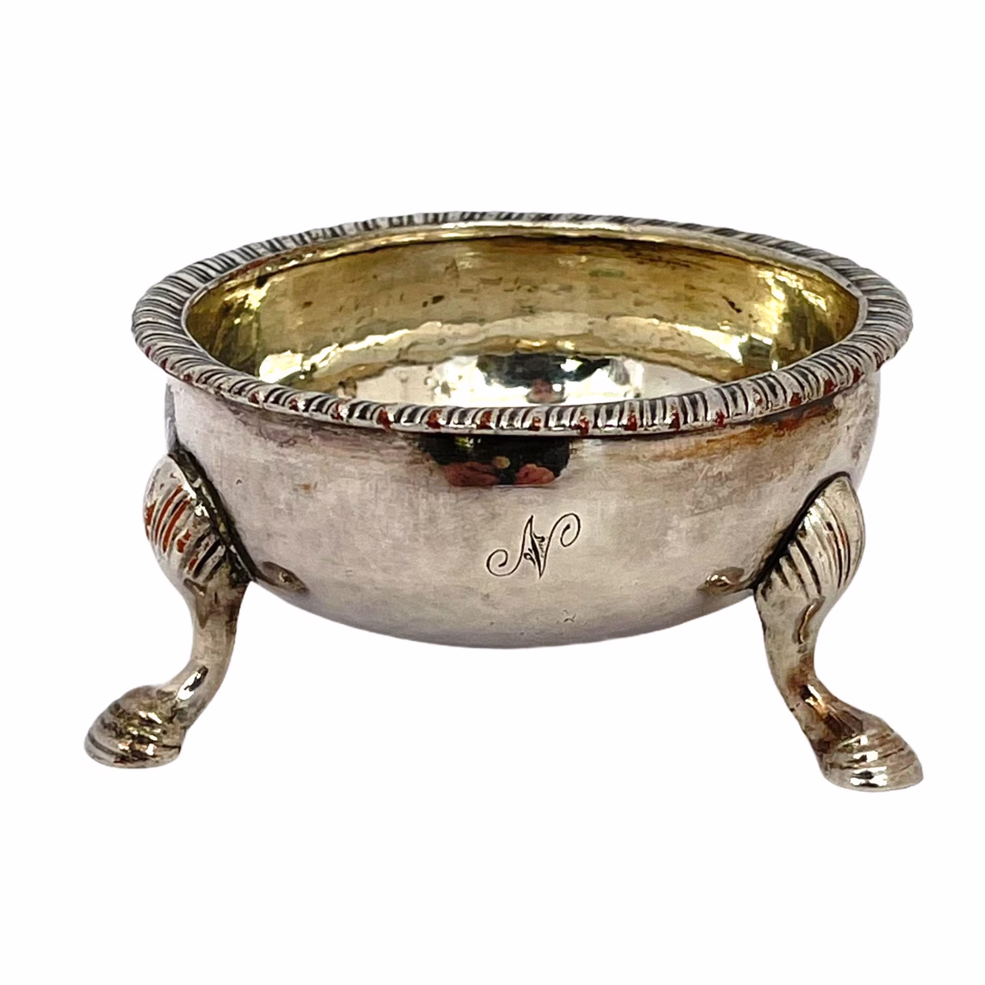Antique Silver Plated Salt Cellar, Cauldron, Wiccan Altar, Traveling Alter, Pagan, Incense Burner, Candle Holder, Open Cellar